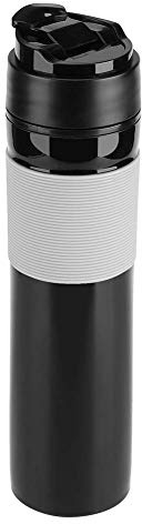 Botella de prensa de café portátil, Mano Presión Caffe Máquina de Espresso, Cafetera Brewer Vaso de viaje, 350ml Cafetera portátil Compacto para Oficina Casa Viajes Aire Libre(negro)