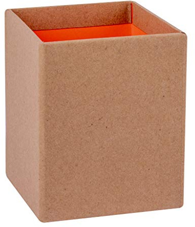 Apli 18695 - Pot à crayons Kraft/Oange, Fluor Collection. Dimensions 75 x 75 x 90 mm