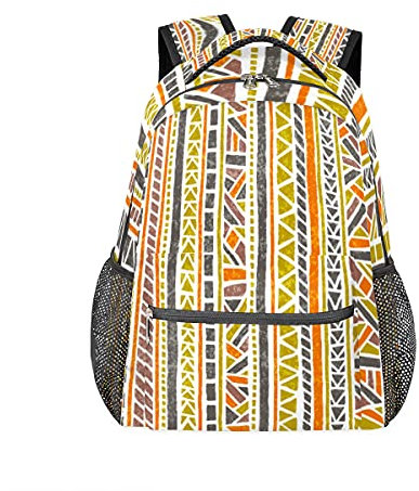 Rucksack im Vintage-Stil, Tribal-Geometrie, personalisiertes Muster, Büchertaschen, Freizeit-Rucksack für Teenager, Jungen und Mädchen, Rucksack, Laptop, athletisch, Outdoor, Wandern, Camping, Reisen,