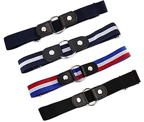 4 Stücke Gürtel Elastischer Ohne Schnalle | Unsichtbare Gürtel für Damen / Herren - Schnallenfreier Stretch Elastischer Gürtel für Jeans Hosen Kleid Justierbarer Unisex Keine Schnalle Buckless Gürtel