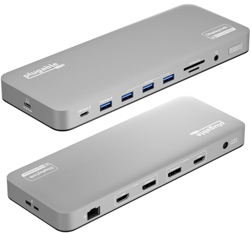 Plugable USB C Laptop Docking Station, Dual Monitor 4K 60Hz for Apple Mac M1/M2/M3/M4/M5,Neo 2X HDMI or DisplayPort for MacBook, 100W Charging DisplayLink Dock, Driver Install Required (UD-6950PDH)