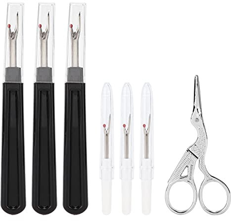 Nahttrenner Kit, Nahttrenner Aus Edelstahl mit Kunststoffgriff, Kreuzstichwerkzeuge Nähzubehör, für Nähen, Sticken, Quilten