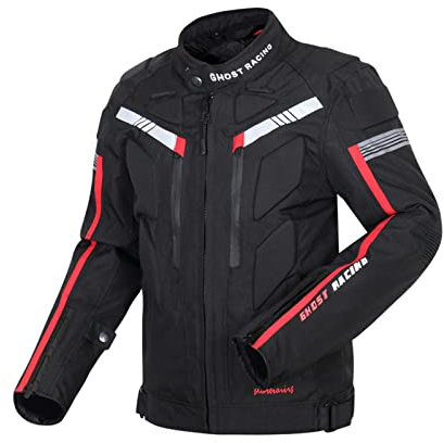 Veste De Moto, Blouson Moto Homme Sport Avec Armure Pour L'automne Hiver Toute La Saison étanche Coupe-vent CE Homologué (Noir,4XL)