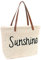 JFAN Stroh Strandtasche Große Damen Meer Tasche mit Reißverschluss Lässige Umhängetasche Sommer Beige Buchstaben Einheitsgröße