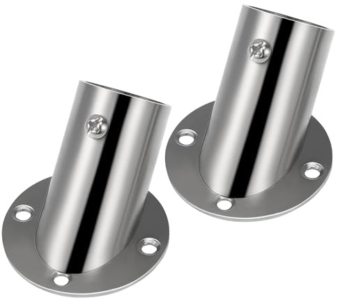 Uonlytech Stainless Steel Closet Rod Bracket Support Holder with Secure Screw Fixing for Bathroom Kitchen Towel and Clothes Hanging Rods 2.04X2.04X3.93 Inches