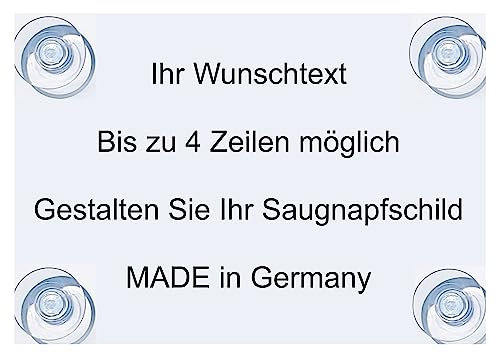 Hinweis Schild Saugnapfschild Wunschtext Gravur Weiß Kunststoff 200x150mm (IHR WUNSCHTEXT)