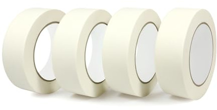 QiGui 4 Rolls Masking Tape 35mm x 50m – Universal, Removable, Eco-Friendly for Painting, Packaging, Arts & Craft, Indoor, Outdoor, Home Use, Car, Wall, Model, Poster