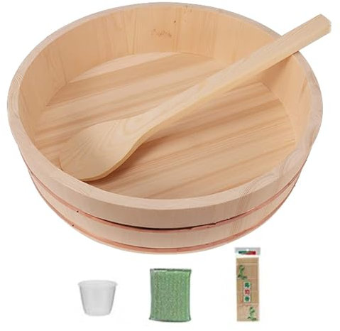 De Madera Arrocera Para Sushi Con Herramientas De Sushi Gratis, 10 Tamaños Japonés Hangiri Sushi Tubo Mezclador De Arroz Bandas De Cobre Para Restaurantes Cocina, 72x16cm