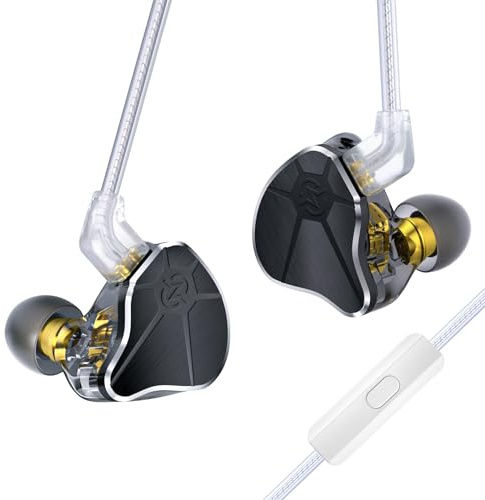 keephifi CCZ BC04 HiFi In Ear Monitor professionali, Auricolari In Ear con filo,1BA+1DD IEM, Auricolari con microfono,cuffie iem auricolari cantanti, Cavo rimovibile 5N OFC 2PIN-Z