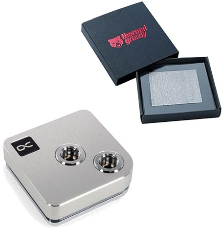 Alphacool Core 1 CPU Water Block with Thermal Grizzly KryoSheet (38x38mm) for Intel LGA 1700 CPU Bundle, Silver