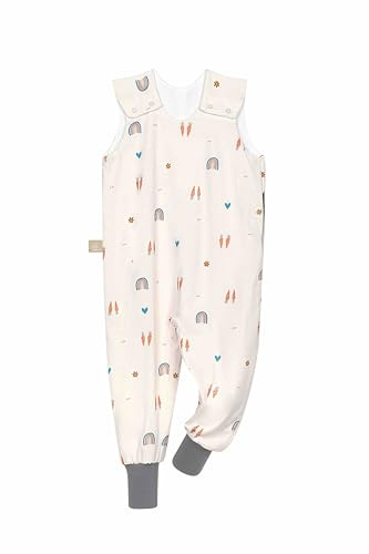 Odenwälder BabyNest Sommer Schlafsack mit Füßen/Hopsi/atmungsaktiv/0,5TOG/ideal für heiße Sommertag rainbow ecru / 98/104