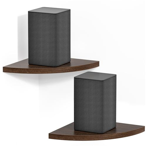Ecklautsprecherregal für kleine Lautsprecher Wandhalterung, Holz schwebender Lautsprecherregal für Samsung, Sony, Bose, JBL, LG Lautsprecher Wandhalterung - Ecklautsprecherhalterung für die meisten