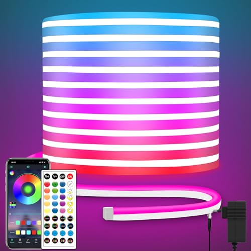 segrass LED neon Lights Strip 10M,DC 24V RGB neon led Light Strip APP Fernbedienungen Steuerung Waterproof Flexible Neon LED Strip Lights for Bedroom,Room,Outdoors Décor