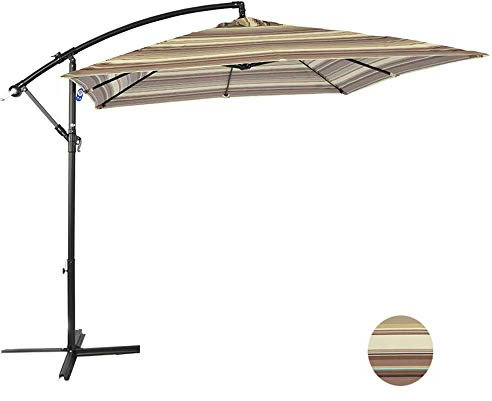 NSTVVEE Gartenschirm Sonnenschirm Außenschirm, Verstellbarer Sonnenschutzschirm, Gartenterrassen-Sonnenschirme, Faltbarer Terrassenschirm, Strandschirm, Marktschirm, 2,4 M Durchmesser (Bra