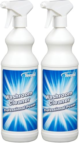 Teepol Bathroom Cleaner Spray for Cleaning Washroom and Shower Surfaces, Effective Limescale Remover, Bathroom Tile & Bathtub Cleaner - Lightly Scented, Multipurpose for Home & Business Use - 1 Litre