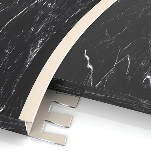 Raouoae Elegantes Biegbares Abschlussprofil Eloxiertem Aluminium C/T-Form Abschlussleiste 135cm 2 Stück Fliesenabschlussprofil Für Kreative Renovierungsprojekte(Beige,T-TYP_HOCH: 16MM)