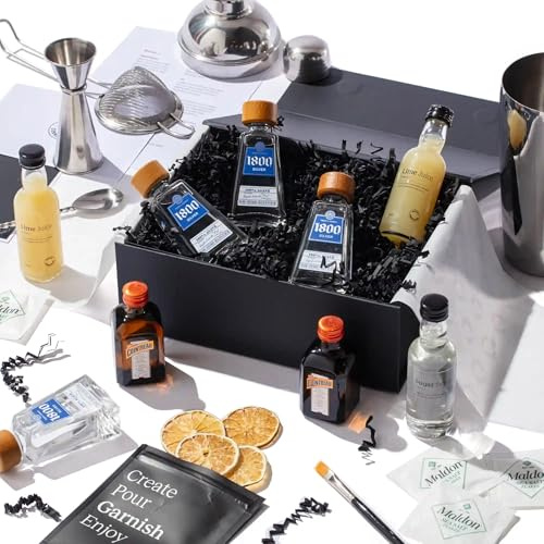 Margarita Gift Set with Beginner Bar Equipment - 4 Premium Cocktails | Includes Ingredients, Recipe & Tutorial Videos | Luxury Gift Box | Perfect Alcohol Gift | Cocktail Connoisseurs