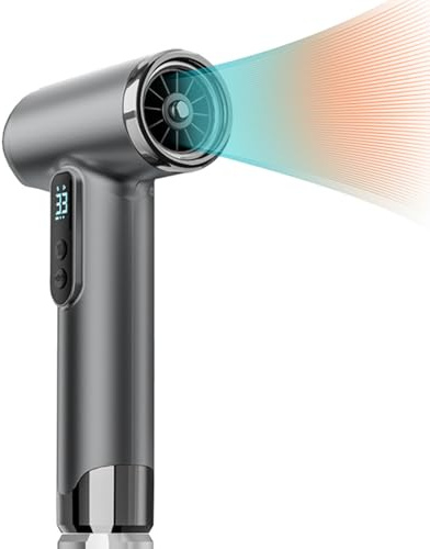 Sladdlös Hårfön, 100000 RPM Snabb Hårfön, 15000mAh Uppladdningsbar Hårtork, 200W Batteridriven Jonisk Hårfön med Diffusor för Utomhusresor och Camping (Svart)