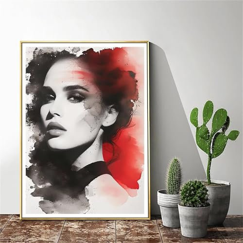 Malen Nach Zahlen Frau Malen Nach Zahlen Erwachsene Retro Malen Nach Zahlen kinder Paint by Numbers Handgemalt ölgemälde ,Pinseln und Acrylfarbe kreativ Set für Erwachsene (Rahmenlos) 60x80cm C-1080