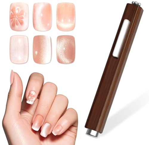 Yamobi 3-in-1 Nagelmagnet für Neonail Cat Eye Nail Art,3D Gel Nail Art Magnet für Cat Eye UV Gel, Magnete Holz, Starker 3D Cat Eye Magnet Stick für Heimwerker Salon