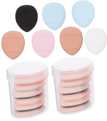 Healeved Kleiner Puderquaste Fingerpuder Make Up Dreieck Schwamm Weich und Vielseitig Kompakt für Damen Foundation und Concealer Applikator für Reisen und Alltag Zufällige Farbe
