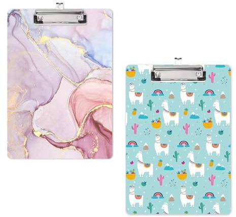 YFaith 2 Piezas Portapapeles de Plástico, Pequeño Clipboard Carpetas, 10 × 15 cm Portapapeles Tablero, Acrílico Tableros de Clip de Oficina, con Clip de Metal, para Escuela, Oficina, Hogar