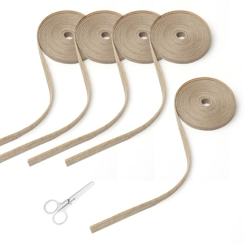 APOMOONS 5 Rollen Juteband 6mm Breit 50m Vintage Dekoband Jute Band Geschenkband Sackleinen Decoband für Weihnachten DIY Handwerk Verpackung Blumenstrauß Dekoration Hochzeitdeko mit Schere(10m/Rollen)