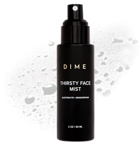 DIME Beauty Thirsty Face Mist Hydrating Setting Spray For Makeup With Sea Moss Electrolytes Antioxidants Glass Skin Primer And Blue Light Protection Make Up Setting Spray for Face 2 oz / 60 ml