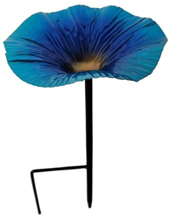 Supporto per mangiatoia per uccelli – Stazione di cibo con vassoio persico, stazione di alimentazione decorativa a forma di fiore con paletto in metallo per decorazioni da giardino e colibrì