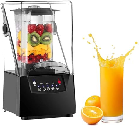 Blender professionnel insonorisé 2200W, 2L grande capacité, 6 lames inox, broyeur glace, fruits congelés, mixeur multifonction pour café, restaurant, cuisine