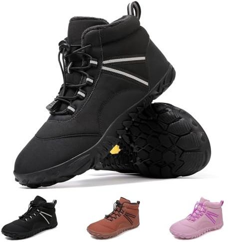 Utomhus All-Terrain Slip On Barfota Vandring Beck Skor, Varma Halkfria Barfotaskor, for Dagligt Bruk(Black,36 EU)