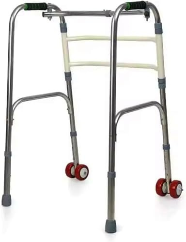 Cadre De Marche Pliable Et Léger En Aluminium Avec Roulettes, Hauteur Réglable For La Rééducation De L'arthrite Et De La Maladie De Parkinson