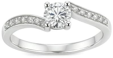 Whoiy Ringe für Damen Platin 950, Eheringe Moissanite 1ct Elegant Ringe Verlobung Echtgold Damenring Gr. 60 (19.1)