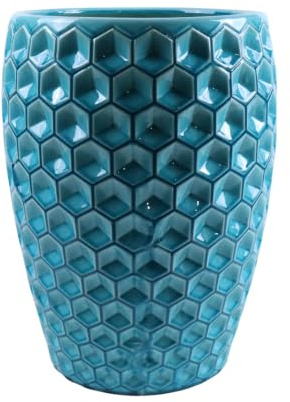 Provencelia Pflanzkübel Versailles Keramik Ø 38 × H 54 cm Hellblau | Größe XL, 35 L Pflanzvolumen, Innenöffnung Ø 32 cm, Abflussloch im Boden