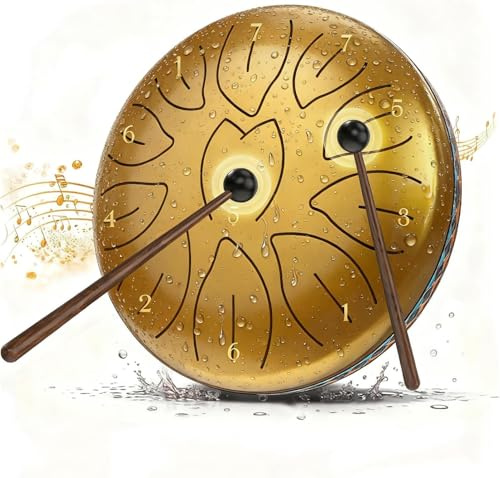Steel Tongue Drum for Outside 6 Inch 11 Notes Hand Pan Drums for Musical Education Concert Mind Healing Yoga Meditation