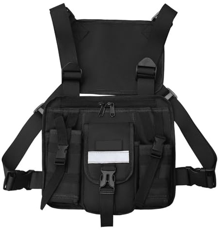 Bolsa de pecho práctica para mujer y hombre, arnés de gran capacidad, chaleco, aparejos tácticos, deportes, ciclismo, aparejos de pecho, para hombres y mujeres, a, One Size