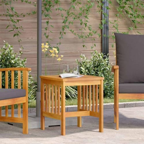 Ordellia Beistelltisch Öl-Natur Massivholz Akazie, Zylindrisches Pfostenbein, Geöltes Finish, Wetterfest für Garten & Terrasse, 50x50x50 cm