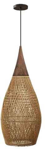 CJSLXGBL Lampade A Sospensione in Rattan Intrecciato, Lampade A Sospensione A Forma di Cestino, Lampade Boho, Lampadario in Stile Cinese Intrecciato A Mano, Lampada A Sospensione retrò in bambù
