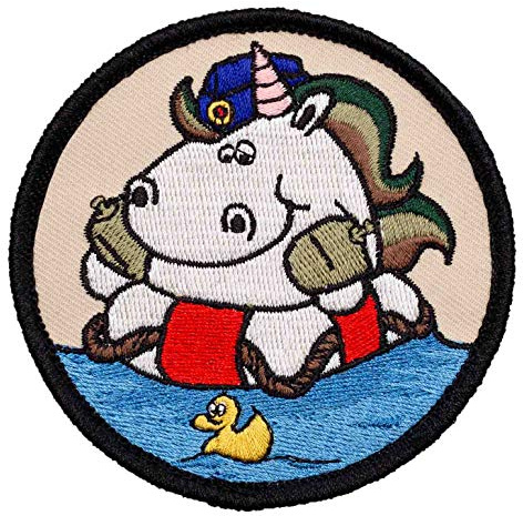 Café Viereck ® Bundeswehr Marine Einhorn Fun Patch Gestickt mit Klett - 8 cm