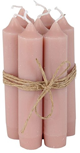 Ib Laursen - Stabkerze kurze Kerze - Farbe: Rosa, Malve - 4,5 Stunden Brenndauer - 7er Set