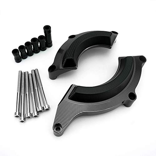 Heinmo Motorrad CNC Aluminium Motor Crash Guard Seitenschutz Sturzpad Stator Cover für Kawa' Z900 Z 900 2016 2017 2018 2019 2020 (Black)