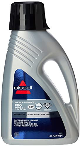 BISSELL Wash & Remove Pro Total, with Febreze, Oxy Boost, Stain Protect, Permanent Stain Remover, Upholstery Shampoo for Use with All Leading Upright Carpet Cleaners, 1.5 L, 2212E