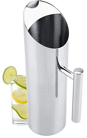 1 l/1,5 l/2 l Wasserkrug Karaffe Edelstahl mit Eisschutz zum Servieren von Wasser, Eistee und anderen kalten Getränken (1,5 l)