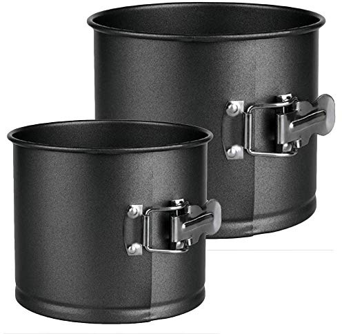 MGE - Backform für Pannetone - Runde Kuchenform - Springform mit Antihaftbeschichtung - Karbonstahl - Set von 2 - Ø 16,5 und 12,5 cm - Schwarz