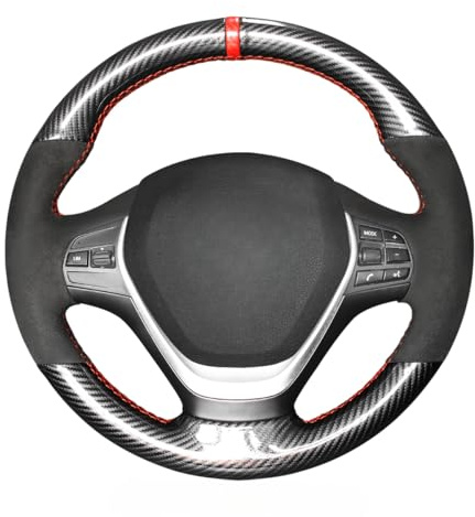 Mewant Handnähende Lenkradhülle für BMW 2er-Serie F22 F23 F45 F46 2014-2019/3er Serie F30 F31 F34 F35 2012-2019/4 Serie F32 F33 F36 2014-2014-2019 019