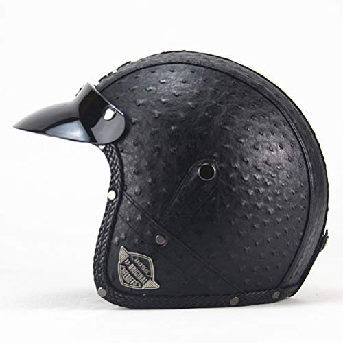 Helme Vintage Pu Lederhelme 3/4 Motorrad Chopper Fahrradhelm Jethelm Vintage Motorradhelme mit Visieren