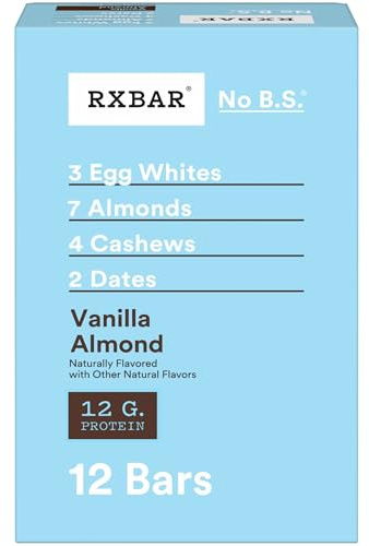 RXBAR Protein Bars, Protein Snack, Snack Bars, Vanilla Almond, 22oz Box (12 Count)