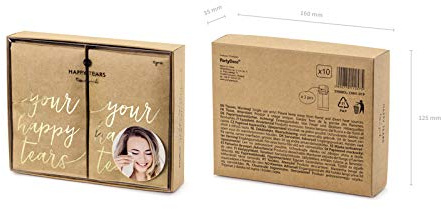 Miss Lovely 10er Set Taschentücher/Papier-Tücher Freudentränen Your Happy Tears Hochzeits-Zubehör Accessoires Hochzeit Kraft braun