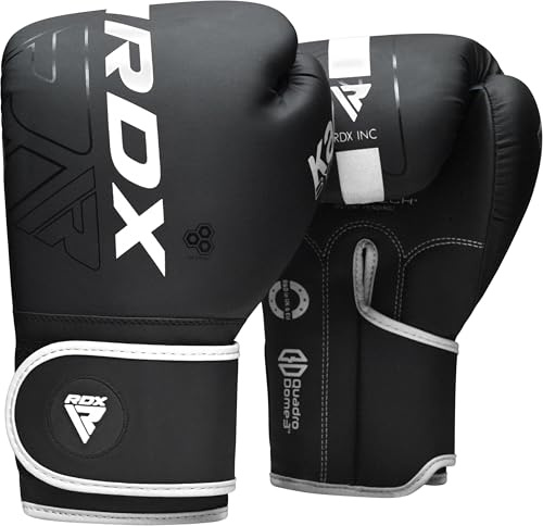RDX Boxhandschuhe, Muay Thai Kickboxen Sparring, Maya Hide Leder Kara Boxing Gloves Männer Damen, Boxsack Punchinghandschuhe, Kickboxhandschuhe MMA Kampfsport Training Adult 8 10 12 14 16 18oz