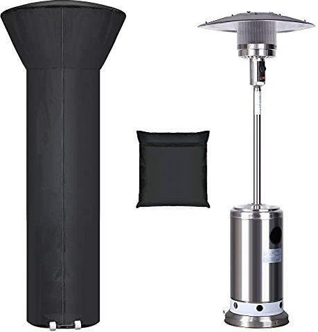 Housses de chauffage de terrasse avec fermeture éclair et sac de rangement, imperméables, résistantes à la poussière, au vent, à la lumière du soleil, à la neige, noir, 221 cm de hauteur x 83,8 cm de